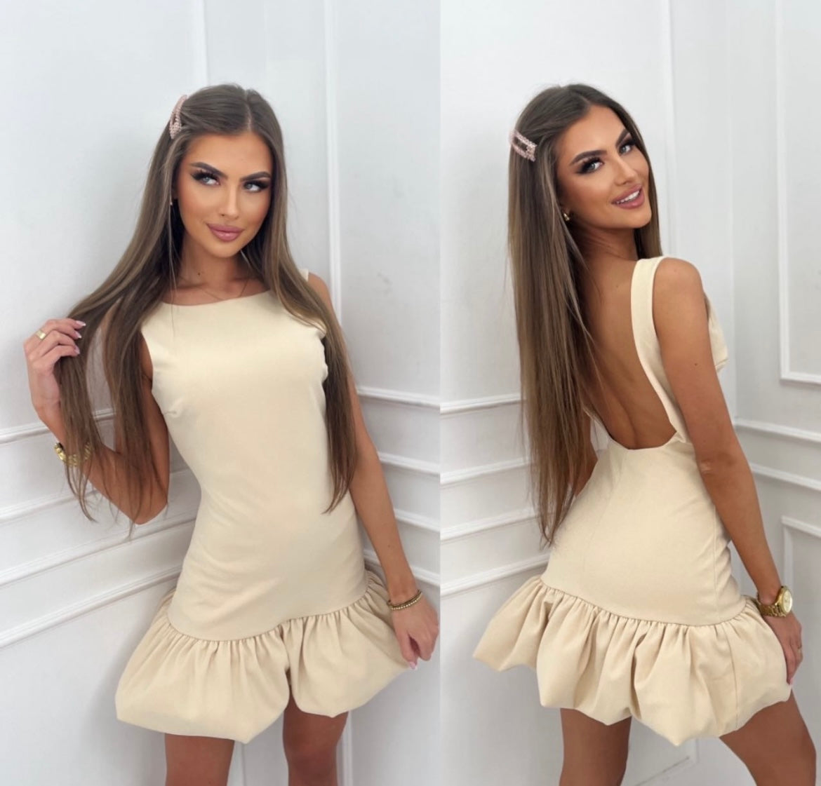 Φόρεμα μπεζ mini