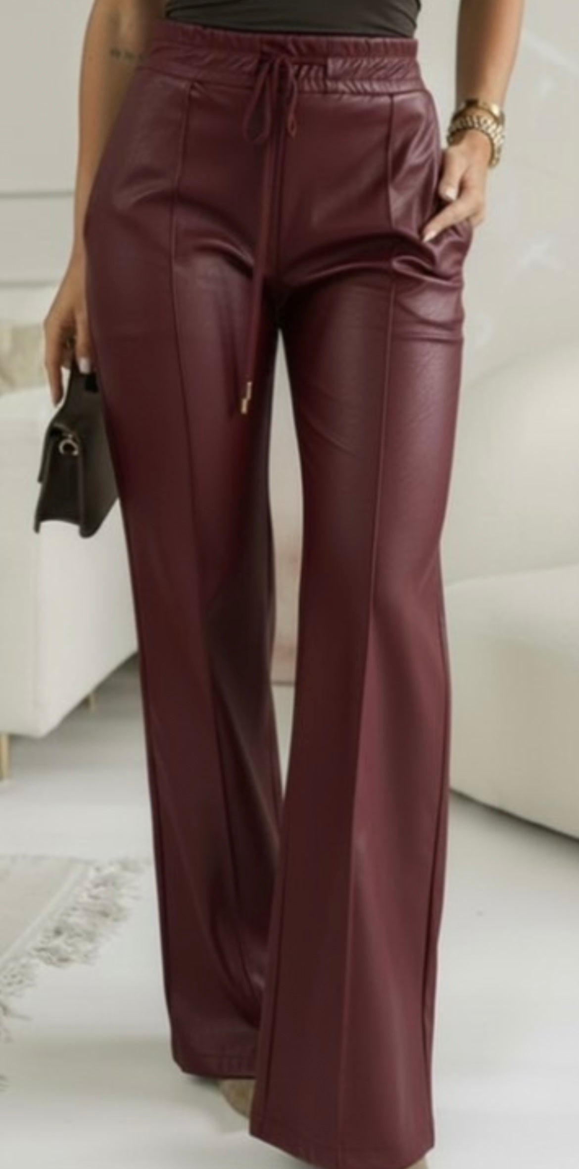 Παντελόνα δερματίνη μπορντό